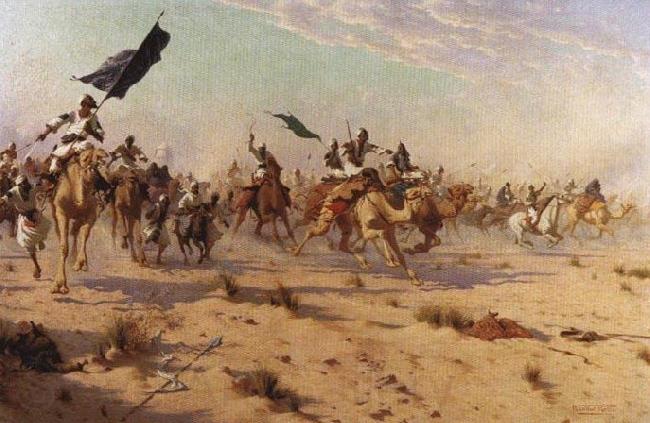 Robert Talbot Kelly The Flight of the Khalifa after his defeat at the battle of Omdurman, 2nd September 1898 Spain oil painting art